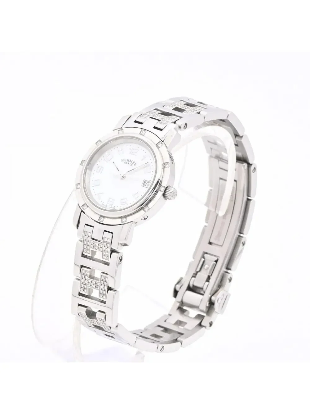 Hermes Clipper Nacre 2****** Silver #284859H19B